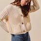 SO ME Metal Button Long Sleeve Chunky Sweater Cardigan Cardigans