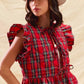SO ME Christmas Holiday Plaid Ruffled Quilt Vest Top - DAVERRI FASHIONS
