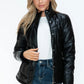 Snobbish Pocketed Zip Up Turtleneck Puffer Jacket M Black M Jackets