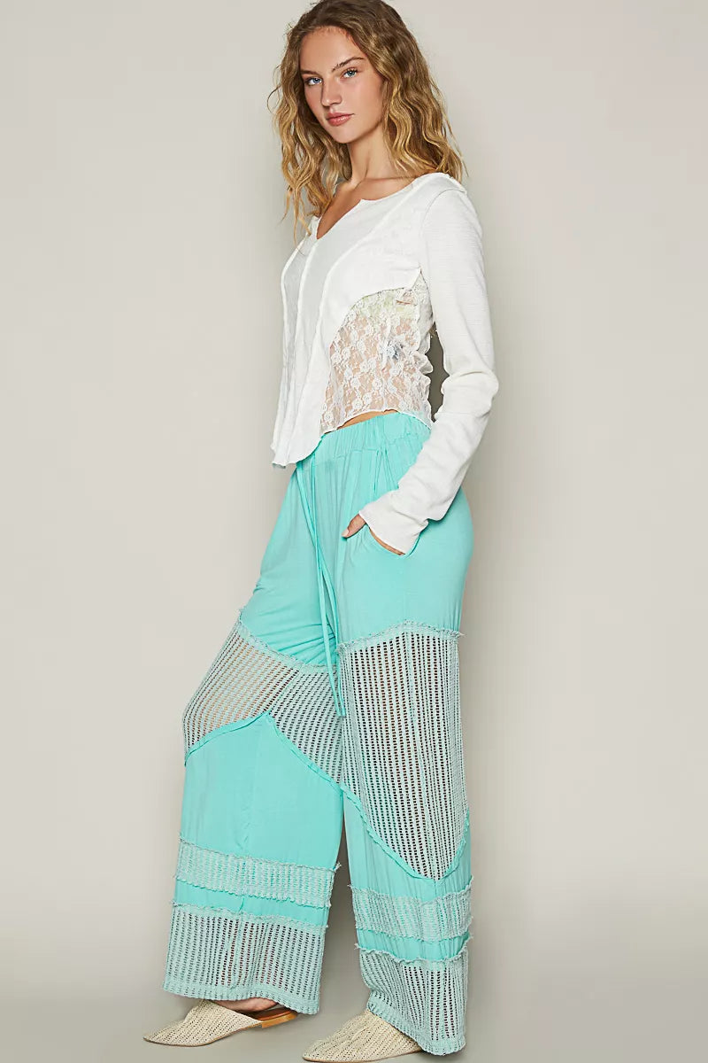 POL Drawstring Elastic Waistband Wide-Leg Pants | Pants Daverri Fashions