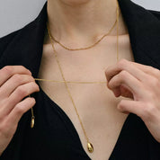 18K Gold-Plated Y-Shaped Necklace | Jewelry Daverri Fashions