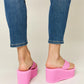 WILD DIVA Open Toe Platform Wedge Sandals Sandals
