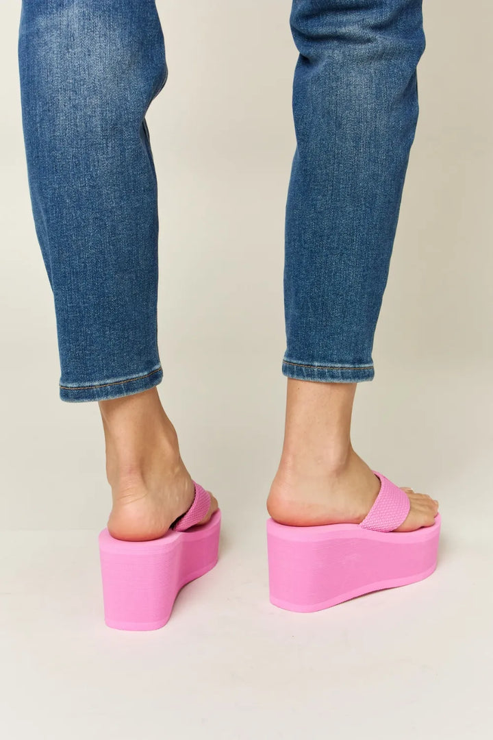 WILD DIVA Open Toe Platform Wedge Sandals Sandals