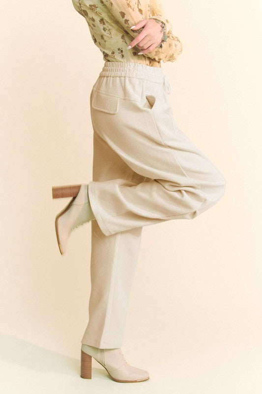 Davi & Dani Drawstring Wide Leg Sweatpants Bottoms