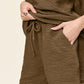 Double Take Full Size Texture Short Sleeve T-Shirt and Drawstring Shorts Set Outfit Sets
