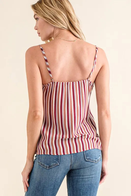 And The Why Stripe Print with Lace Cami