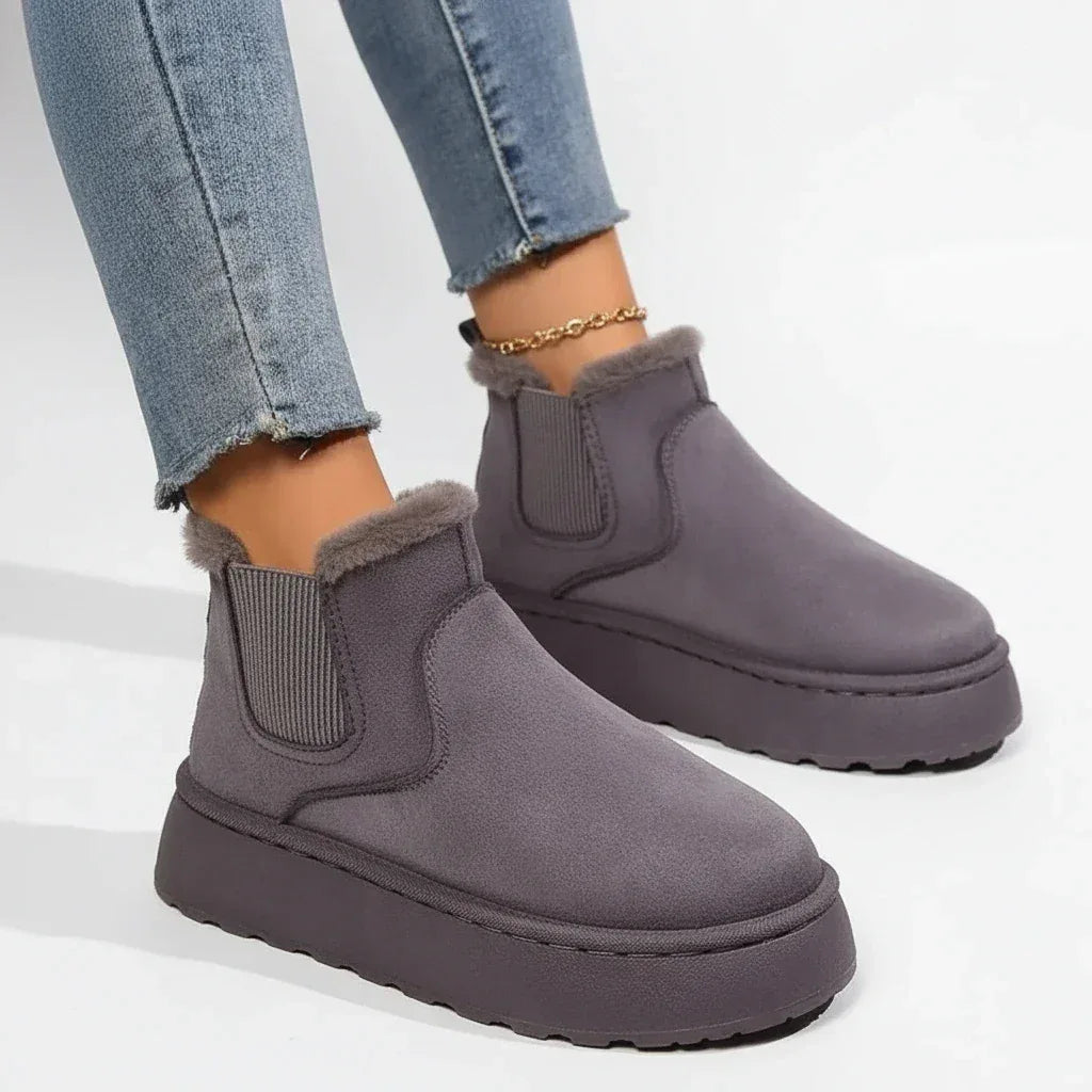 Round Toe Platform Ankle Boots - DAVERRI FASHIONS