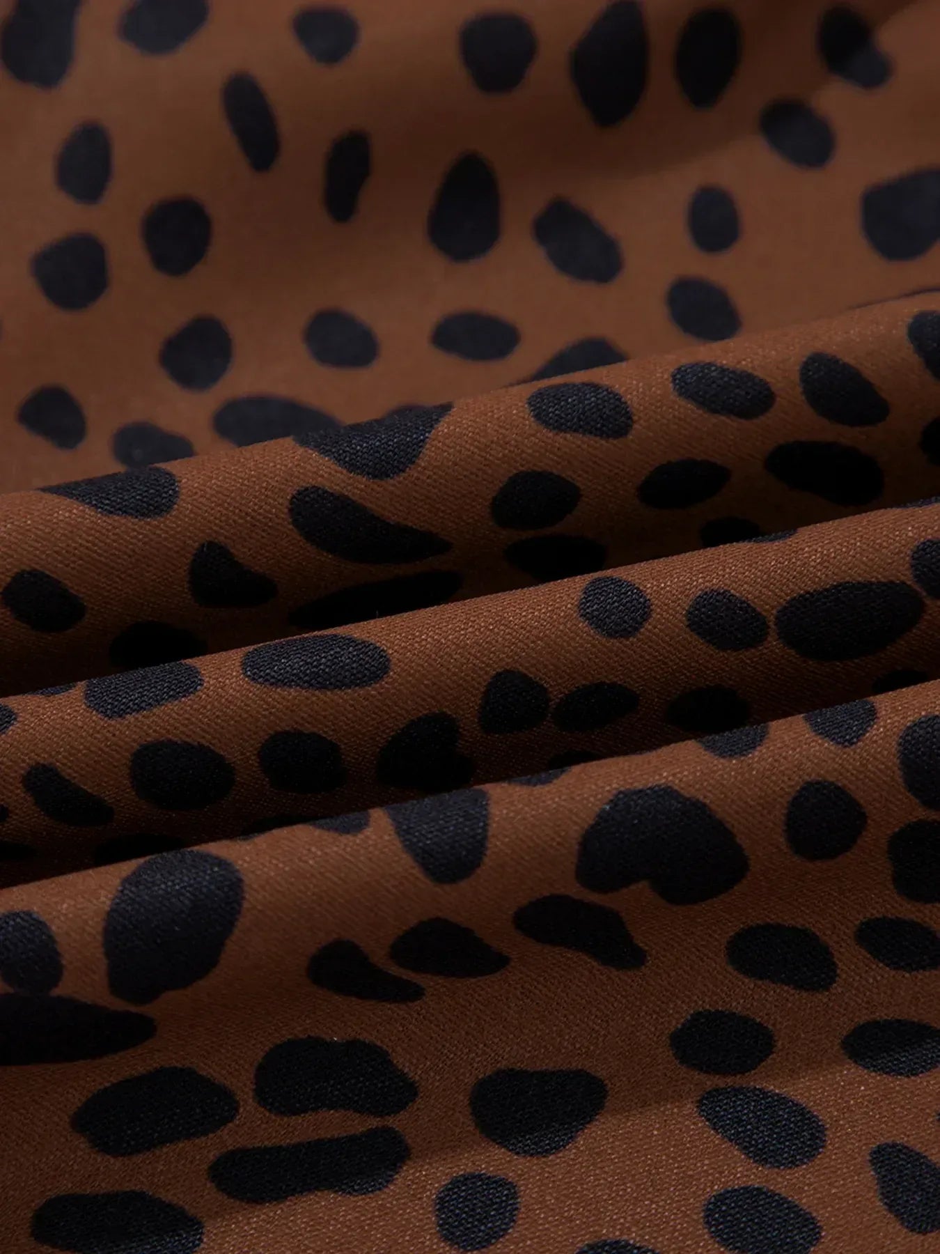 Leopard Print Ruffled Puff Sleeve Blouse - DAVERRI FASHIONS