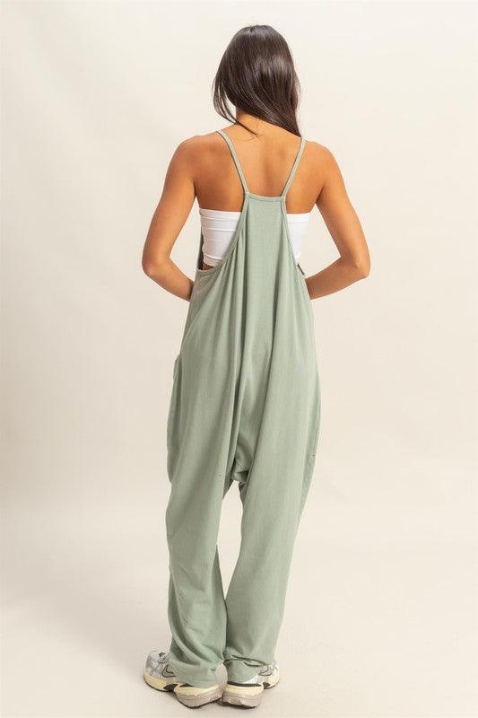 HYFVE Relaxed Fit Mineral Washed Overalls with Pockets | Daverri Fashions