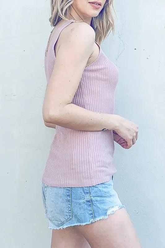 And The Why Ribbed Knit Slim Tank | Tank Tops Daverri Fashions