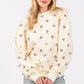 SAGE + FIG Heart Printed Contrast Long Sleeve Sweatshirt - DAVERRI FASHIONS
