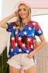 BiBi American Theme Star Pattern Sequin Top RED NAVY Tops