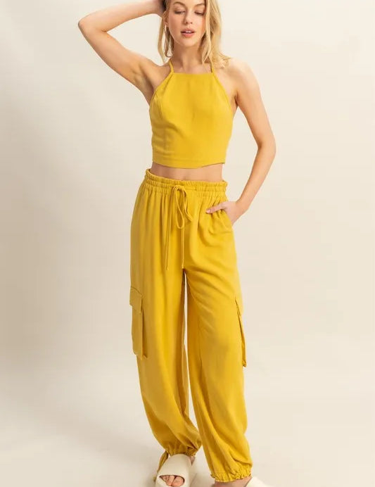 HYFVE Crop Top and Cargo Pants Set | Outfit Sets Daverri Fashions