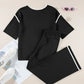 Daverri Fashions Contrast Trim Round Neck Top and Pants Set - DAVERRI FASHIONS