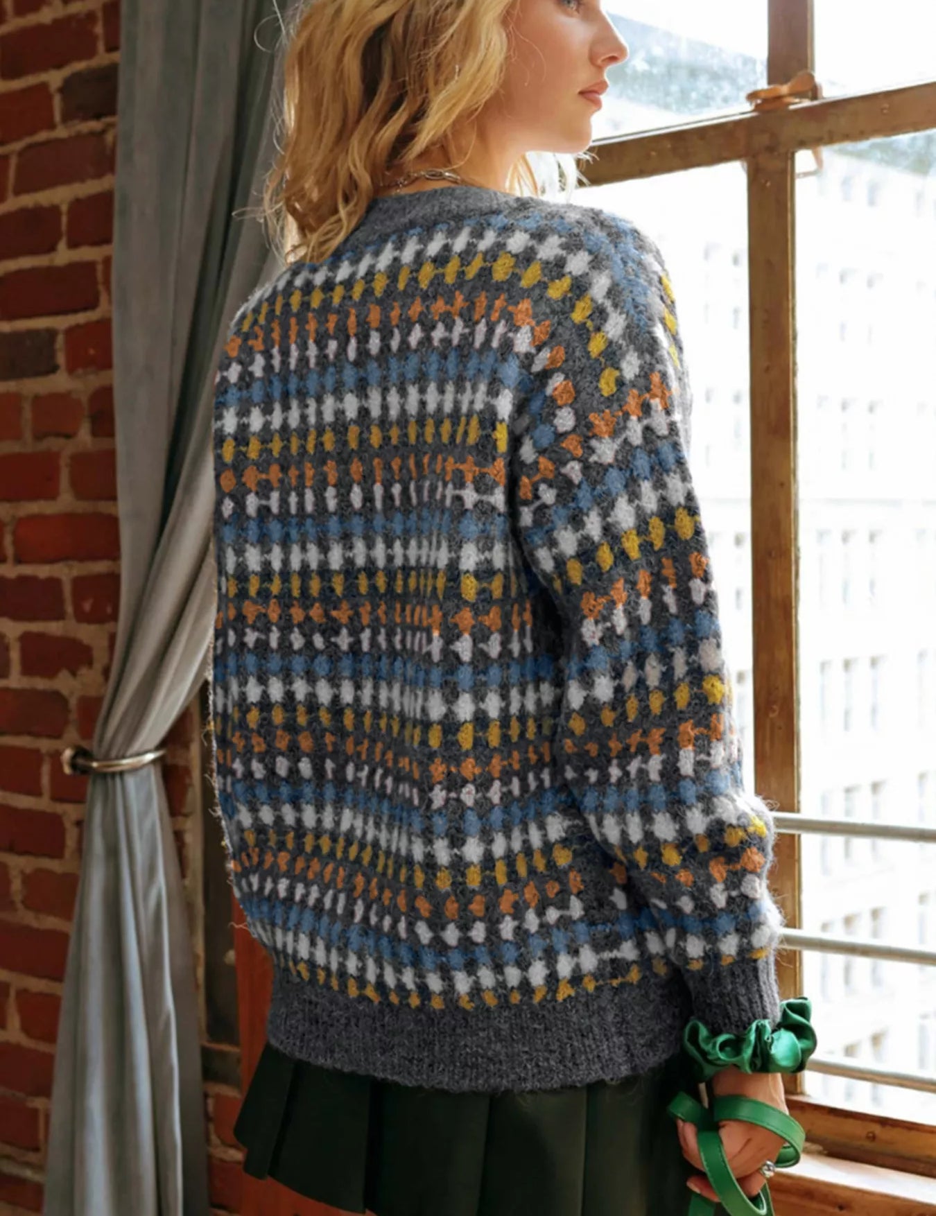 V-Neck Button Down Knit Cardigan | Cardigans Daverri Fashions