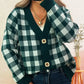 Plaid Button-Down Cardigan - DAVERRI FASHIONS