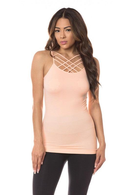 Triple Criss-Cross Front Seamless Cami Top Shirts & Tops