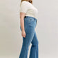 Judy Blue Full Size Mid Rise Slim Bootcut Tummy Control Release Hem Jeans Plus Size - DAVERRI FASHIONS
