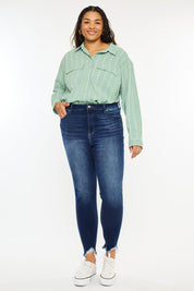 Dark Kancan Full Size High Rise Frayed Ankle Skinny Jeans | Daverri Fashions