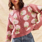 SO ME Strawberry Fruit All Over Button Sweater Cardigan - DAVERRI FASHIONS