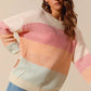 SO ME Multi Color Block Long Sleeve Sweater - DAVERRI FASHIONS