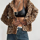 Leopard Button Up Faux Fur Jacket - DAVERRI FASHIONS