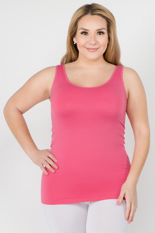 Womens Seamless Tank Top Plus Size Hot Pink Plus Tank Tops