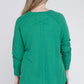 Plus Melange Baby Waffle Long Sleeve Top Plus Tops