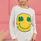 BiBi Smile Face Graphic Round Neck Long Sleeve Top - DAVERRI FASHIONS