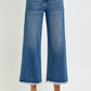 RISEN High Rise Crop Wide Leg Jeans with Wide Band Detail - DAVERRI FASHIONS