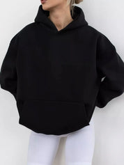 Kangaroo Pocket Long Sleeve Hoodie | Hoodies Daverri Fashions
