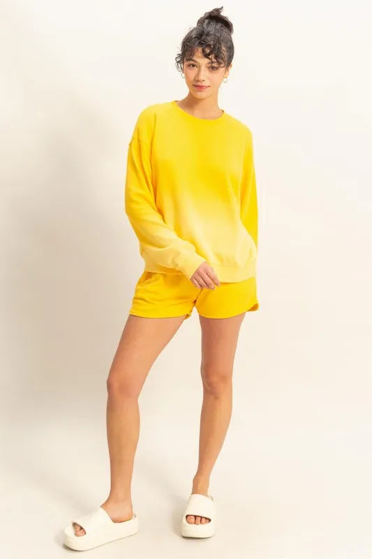 HYFVE Dip Dye Long Sleeve Sweatshirt SUNFLOWER Sweatshirts