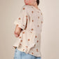 VERY J Flower Embroidered Woven Blouse
