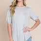 BOMBOM Round Neck Puff Sleeve T-Shirt LIGHT GRAY