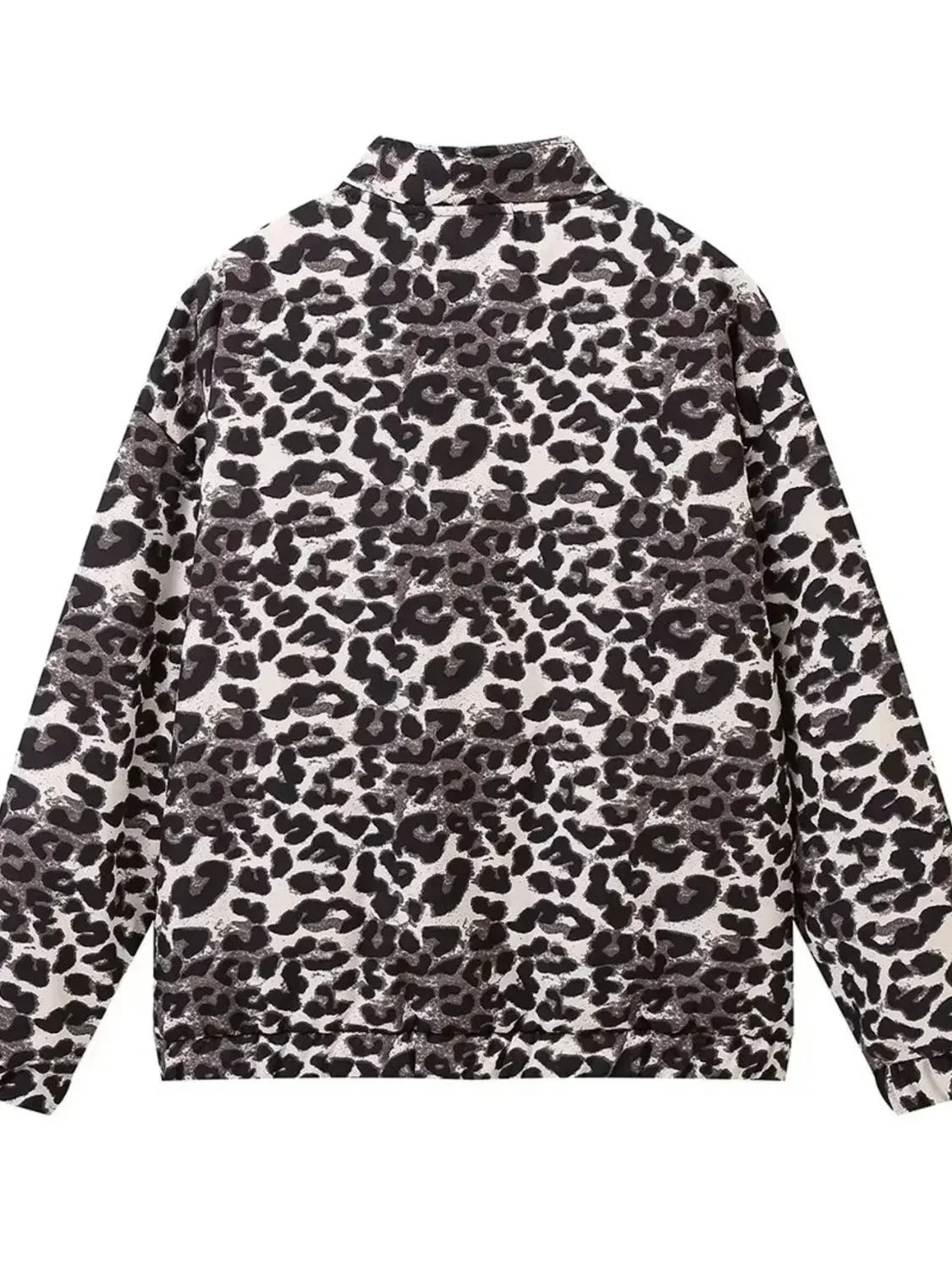 Leopard Print Oversized Bomber Jacket - DAVERRI FASHIONS