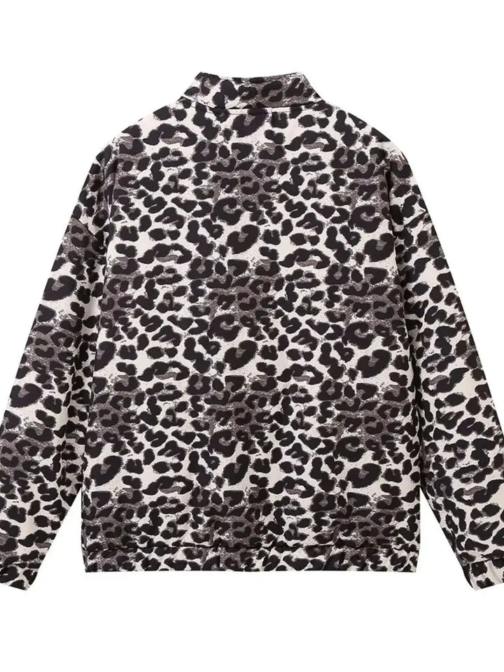 Leopard Print Oversized Bomber Jacket | Jackets Daverri Fashions