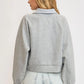Umgee Full Size Half Zip Cropped Sweatshirt Plus Size