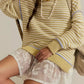 Slit Striped Oversized Sweater - DAVERRI FASHIONS