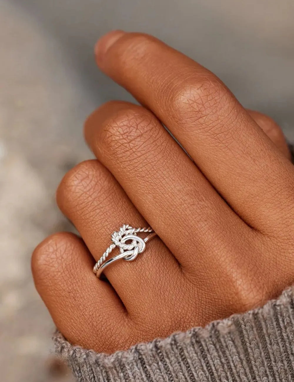 925 Sterling Silver Knotted Ring | Sterling Silver Rings Daverri Fashions