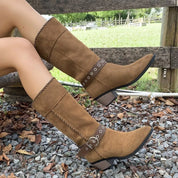 Point Toe Block Heels Boots | Boots Daverri Fashions