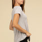 Flowy Round Hem Rayon Short Sleeve Top T-Shirts