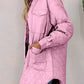 Snap Down Collared Winter Coat - DAVERRI FASHIONS