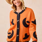 BiBi Halloween Witch Hat Moon Bat Artwork Cardigan - DAVERRI FASHIONS