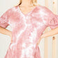 Heimish Full Size Ruffled Sleeve Tie Dye Top Plus Size Mauve Ivory S
