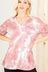 Heimish Full Size Ruffled Sleeve Tie Dye Top Plus Size Mauve Ivory S