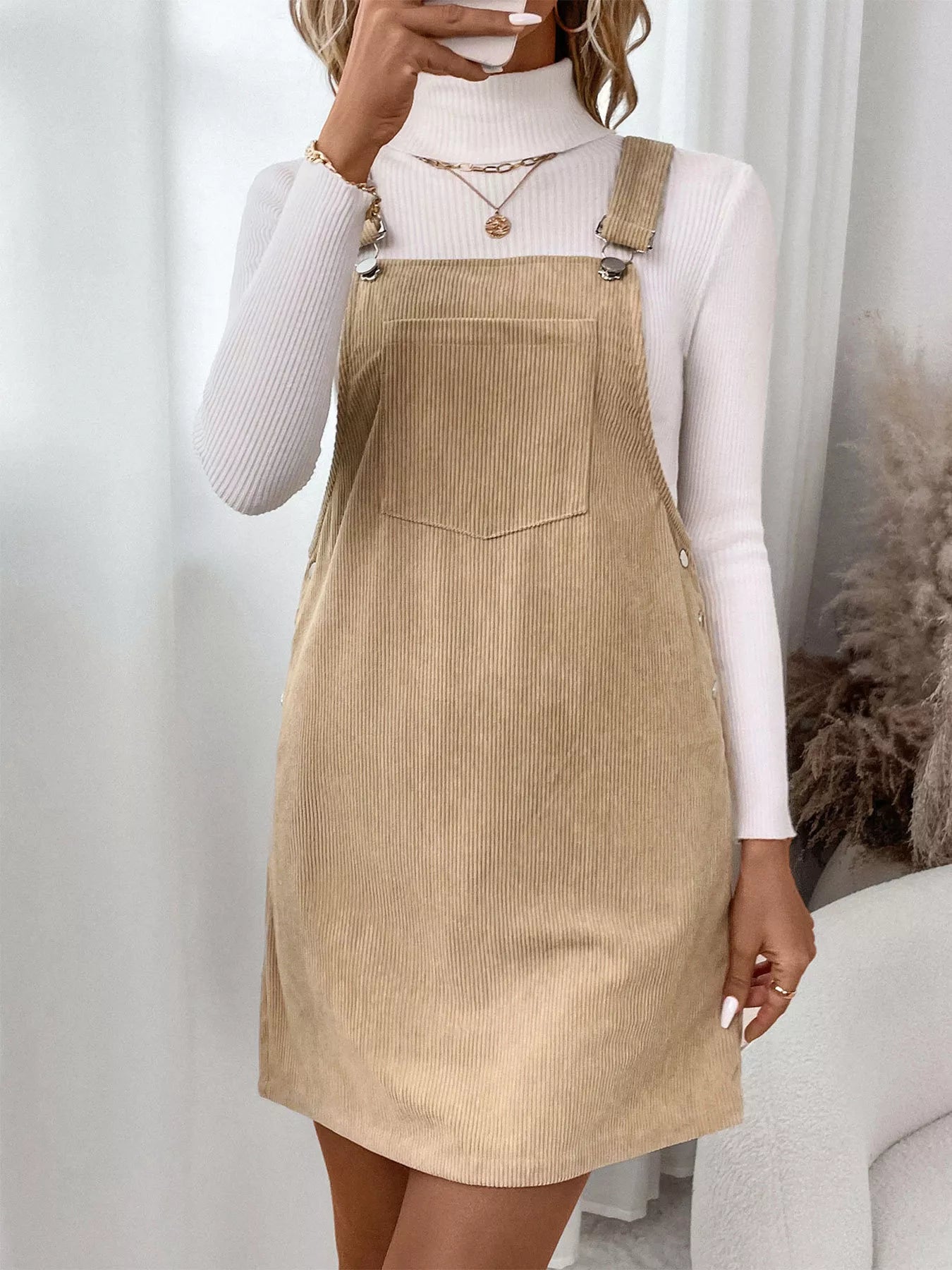 Casual Corduroy Overall Dress | Overall Dresses Daverri Fashions