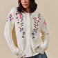 SO ME Floral Embroidered Coquette Sweater Cardigan - DAVERRI FASHIONS