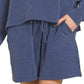Zenana Corded Rib Long Sleeve Tee and Shorts Set