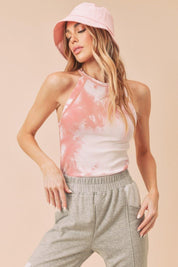 Aemi + Co Ribbed Tie-Dye Round Neck Tank | Daverri Fashions