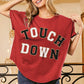 BiBi Touchdown Letter Loose Fit Vintage Washed Top - DAVERRI FASHIONS